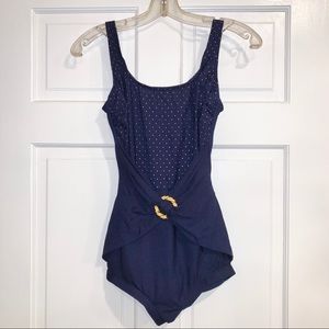 Vintage Dark Blue Bathing Suit